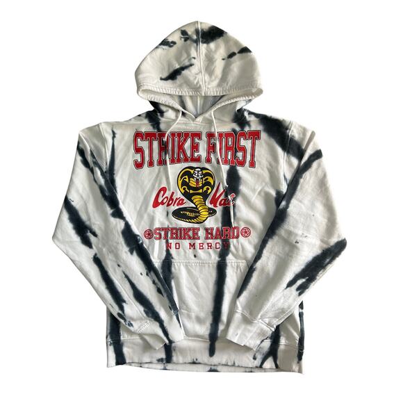 Cobra Kai Tie Dye Hoodie Strike First Strike Hard No Mercy Bioworld Size M - Picture 1 of 9